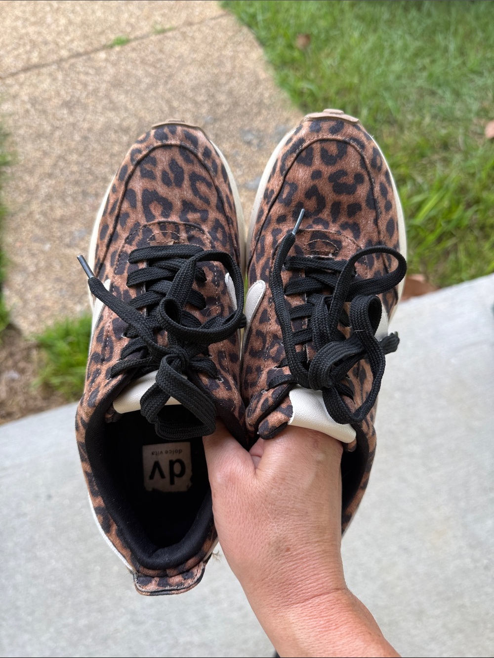 DV by Dolce Vita Leopard Print Sneakers in Brown and Black